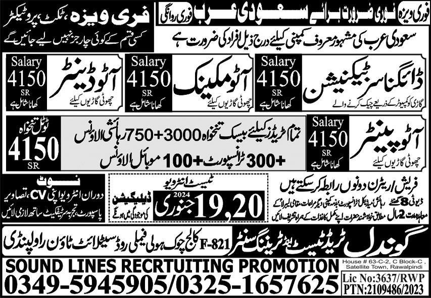 Auto Mechanic & Auto Denter Jobs In Saudi Arabia for Pakistani