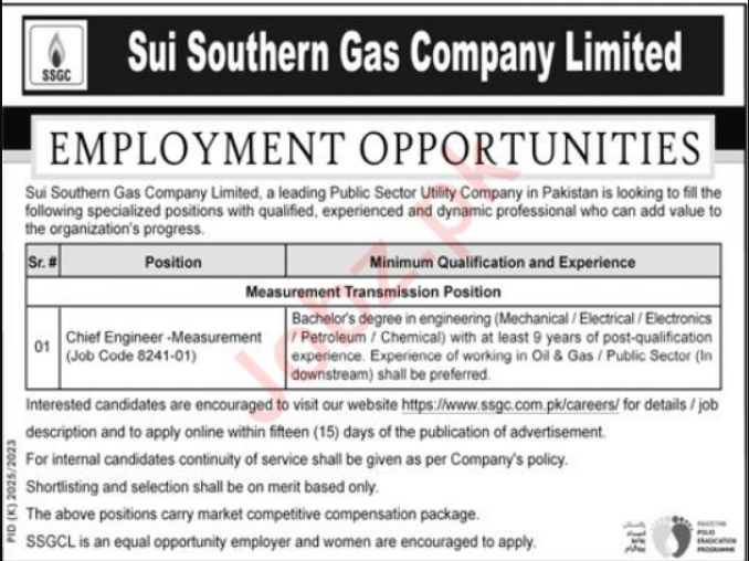 Sui Southern Gas Jobs 2024